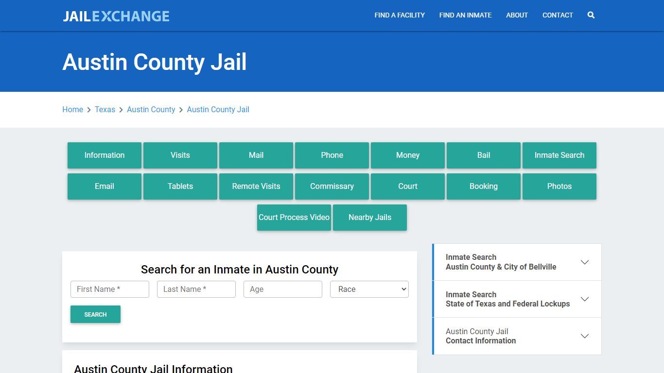 Austin County Jail Roster Lookup, TX, Inmate Search